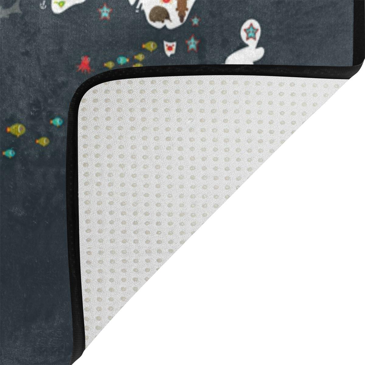 ALAZA Kids Cartoon Animal World Map Non-Slip Area Rug - Soft Play Mat for Nursery, Bedroom & Living Room Floor Decor - Perfect for Playrooms, Daycares and Children's Bedrooms
