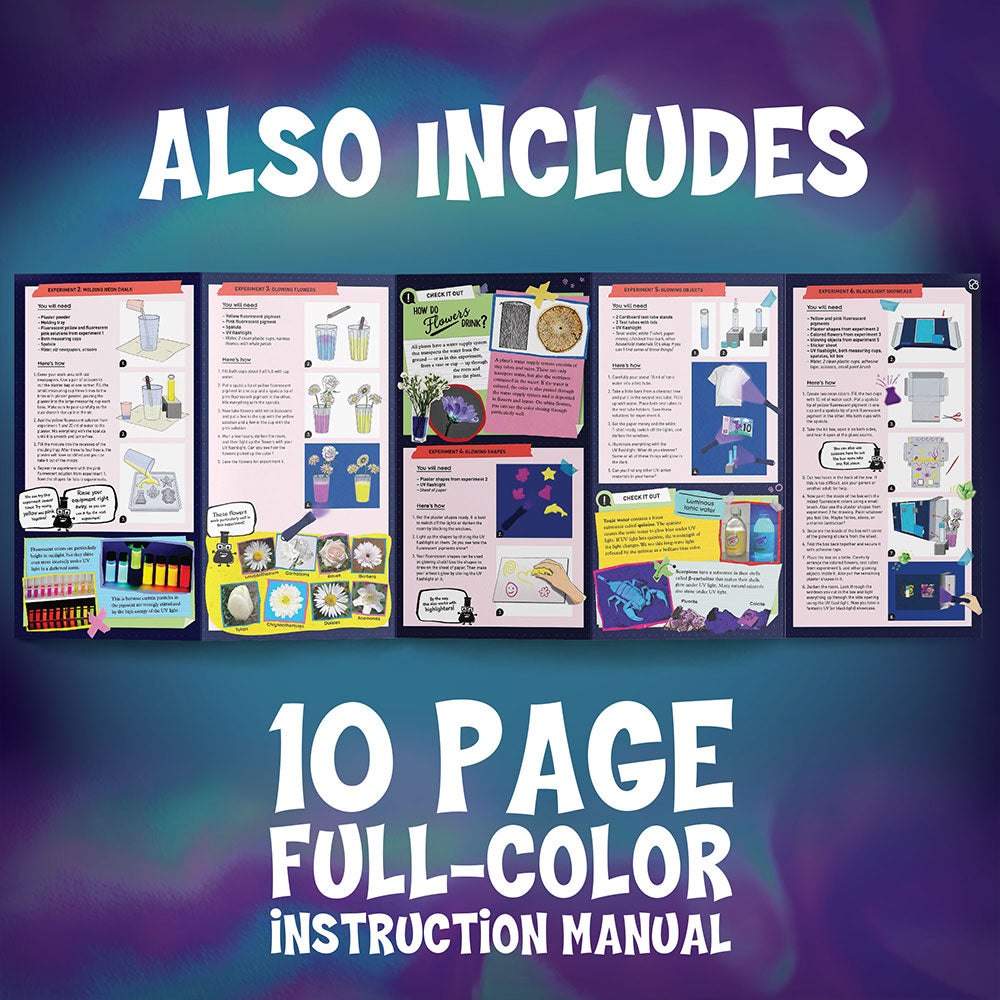 Glow in the Dark Science Lab Kit for Kids - STEM Educational Toys with 20+ Experiments - Perfect for Birthday Gifts & Classroom Science Activities