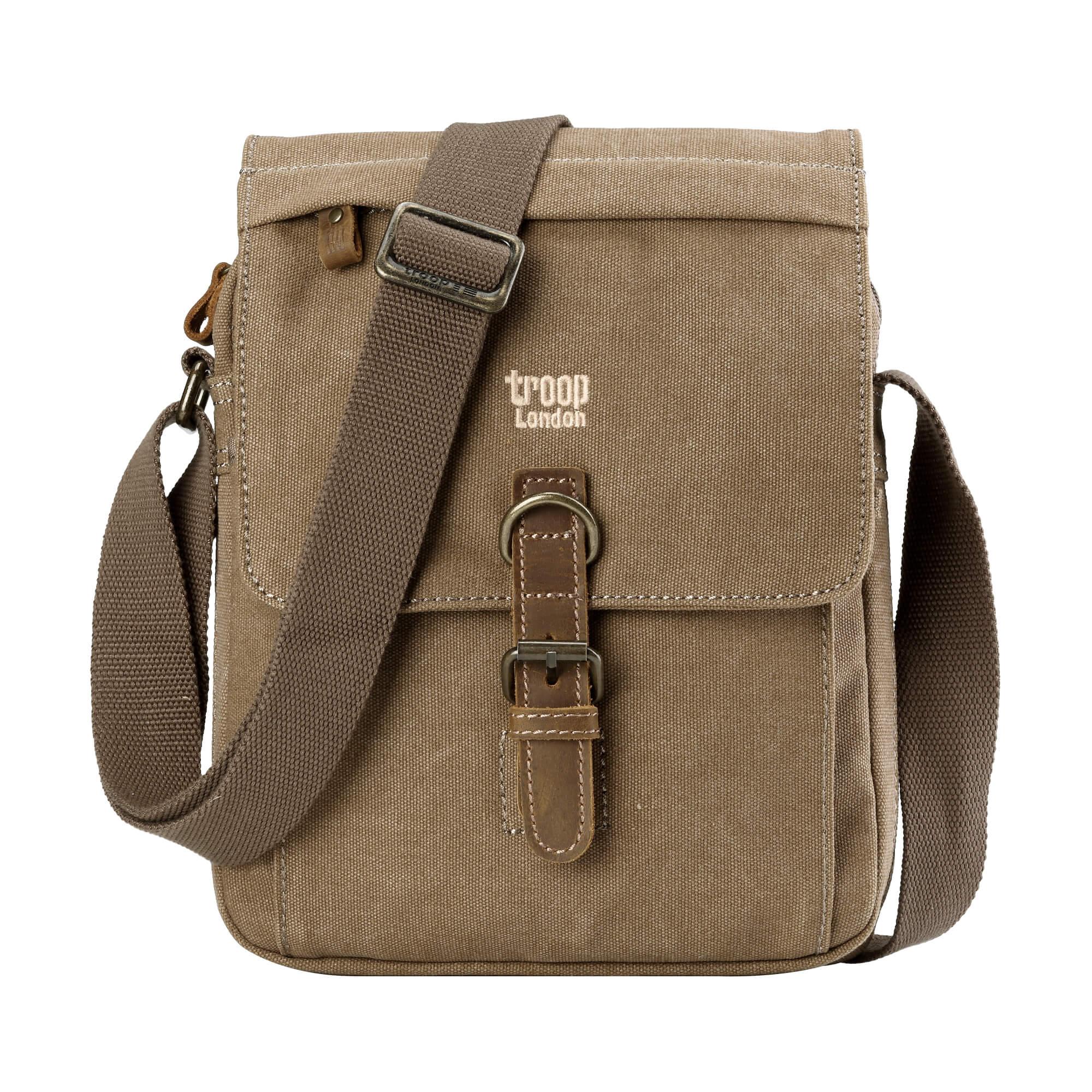 TRP0211 Troop London Classic Canvas Crossbody Bag for Men & Women - Stylish & Durable Shoulder Bag for Travel, Work & Everyday Use