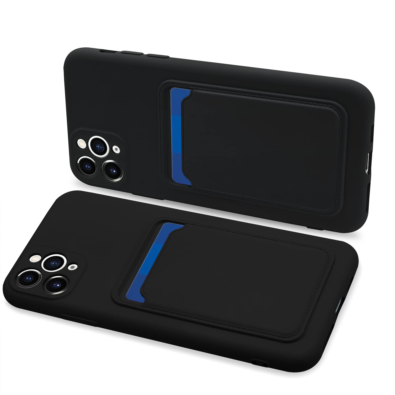 Premium Silicone Case with Card Holder for iPhone 11 Pro Max (6.5 Inch) - Slim Protective Cover with Wallet Slot - Perfect for Daily Use, Travel & Hands-Free Convenience