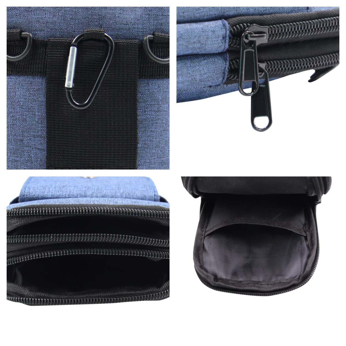 Waterproof 3-Layer Crossbody Phone Pouch - Oxford Fabric Belt Bag Wallet for Men & Women - Ideal for Travel, Hiking, and Outdoor Activities