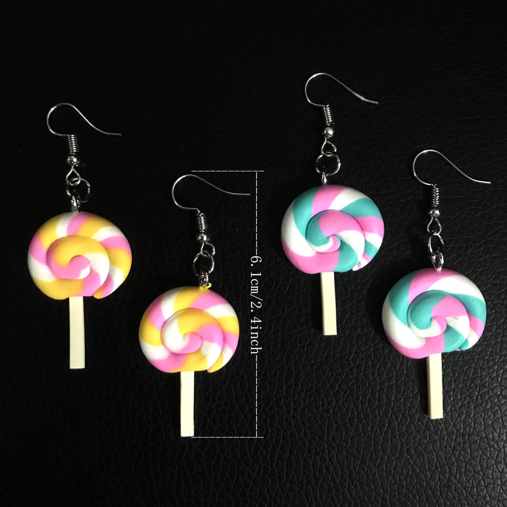 Handmade Simulation Croissant French Bread Toast Dangle Drop Earrings - Cute Unique Baguette Apple Coffee Cap Earrings Set for Women & Girls - Perfect for Foodie Fashion, Cosplay, and Gift Giving