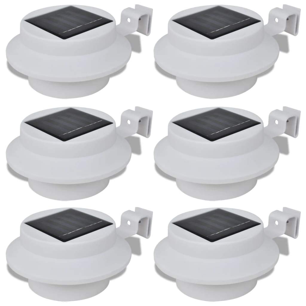FAMIROSA 6-Pack Solar Outdoor Lights for Fence & Gutter - Waterproof White LED Garden Pathway Lighting - Perfect for Backyard, Patio, Deck & Landscape Decoration