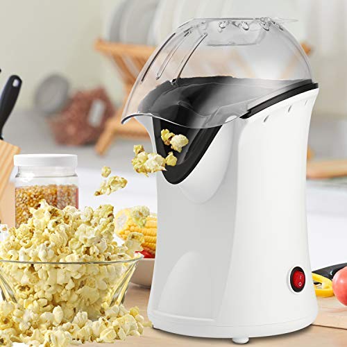 1200W Hot Air Popcorn Maker Machine - Healthy Oil-Free Popcorn Popper with Measuring Cup for Home Theater, Movie Nights & Snack Time