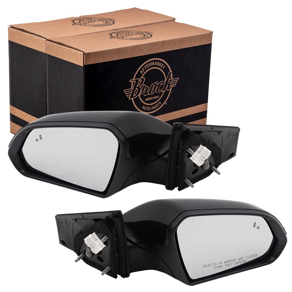 Brock Heated Power Side Mirrors with Turn Signal & Blind Spot Detection - Replacement for 2018-2019 Hyundai Sonata | Enhanced Safety & Visibility for Night Driving & Parking