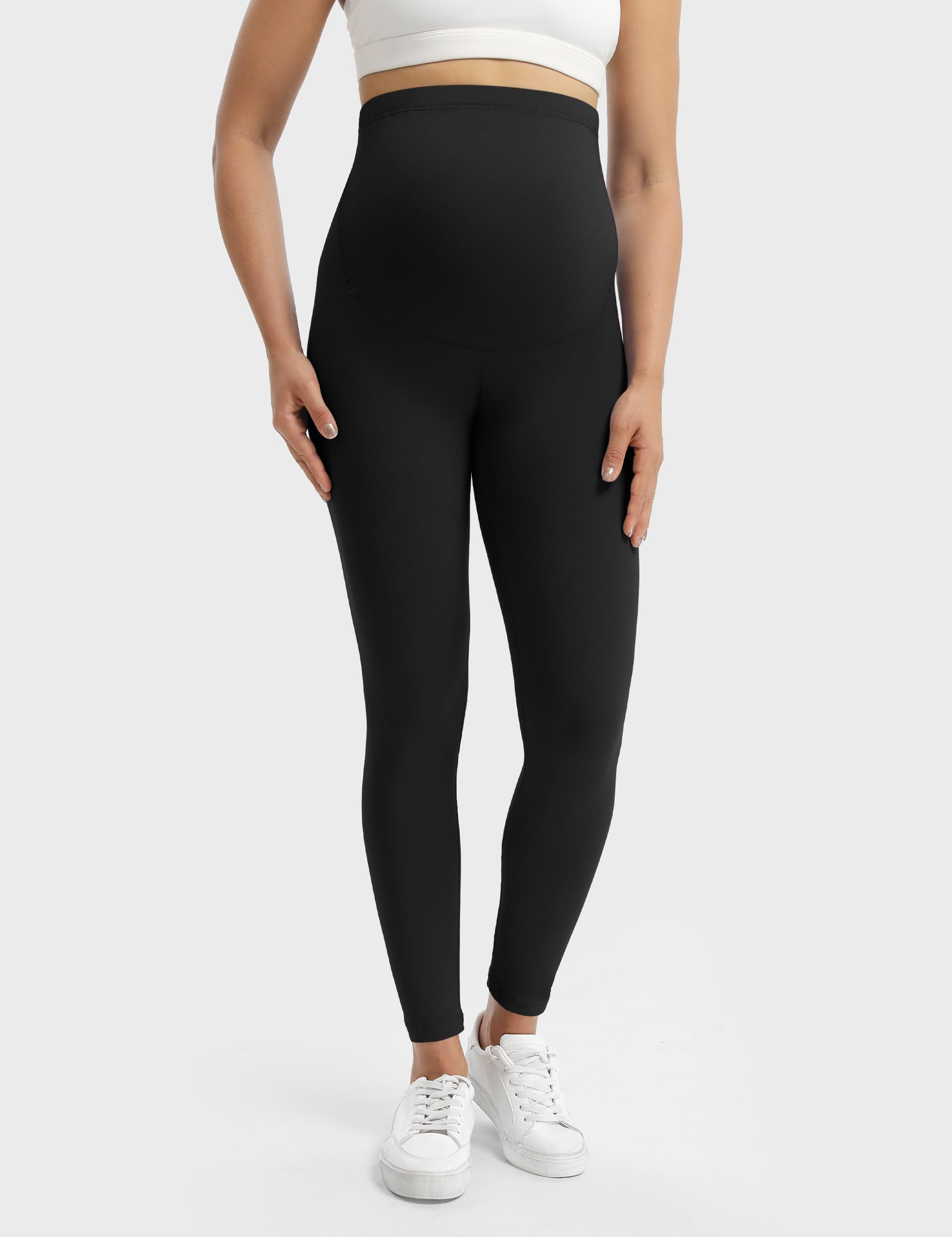 Buttergene Women's Maternity Leggings - Over The Belly Pregnancy Yoga Pants for Workout & Active Wear - Comfortable Stretchy Workout Leggings for Moms (Perfect for Yoga, Gym, Running & Daily Wear)