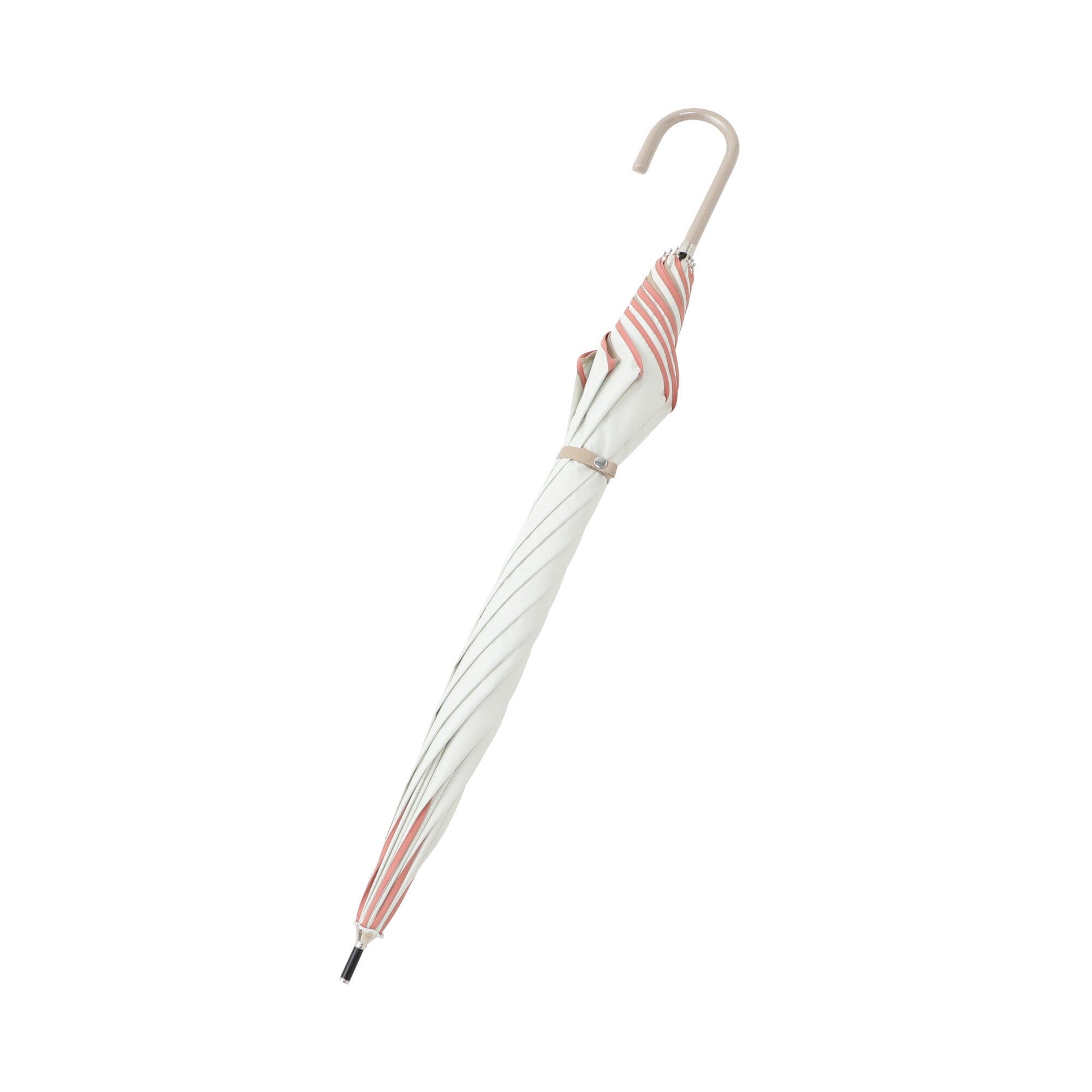 Bicolor Piping Long Umbrella 58cm White - UV Protection & Waterproof for Sunny and Rainy Days - Perfect for Outdoor Activities, Beach, Hiking and Daily Commute