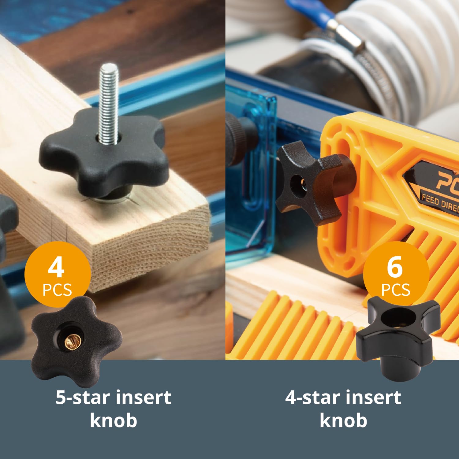 POWERTEC 128pc T Track Kit with Star Knobs - Woodworking Jigs & Fixtures Accessories