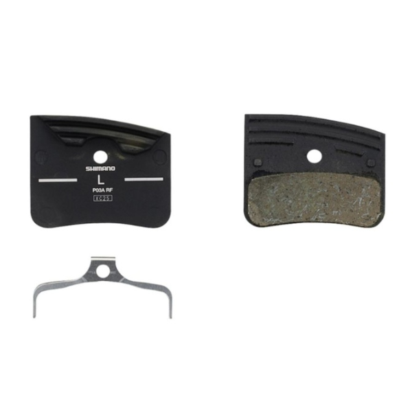 High-Performance Resin Brake Pads with Cooling Fin P03A for 4-Piston Calipers - Compatible with Shimano XTR/XT MTB Bikes - Ideal for Mountain Biking and Off-Road Adventures