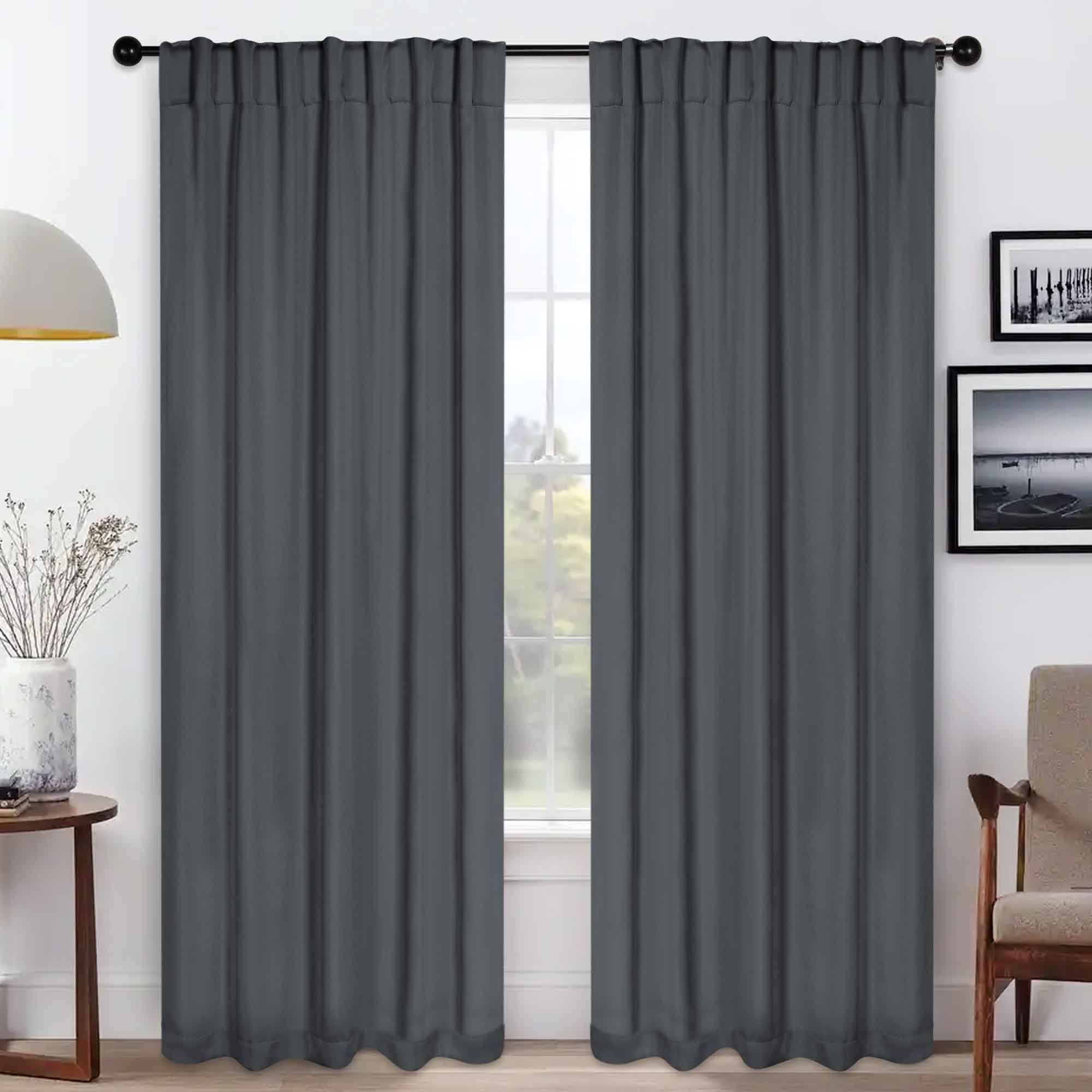 Premium Blackout Curtains for Bedroom - Thermal Insulated Room Darkening Drapes with Back Tabs (Set of 2 Panels) - Perfect for Home Theater, Nursery & Shift Workers