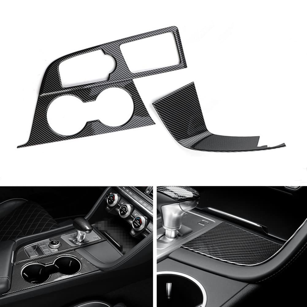 Carbon Fiber Gear Shift Panel Cover for Genesis G70 2019-2023 - 2PCS Interior Car Accessories, Gear Control Protector Sticker - Perfect for Customization & Interior Upgrade