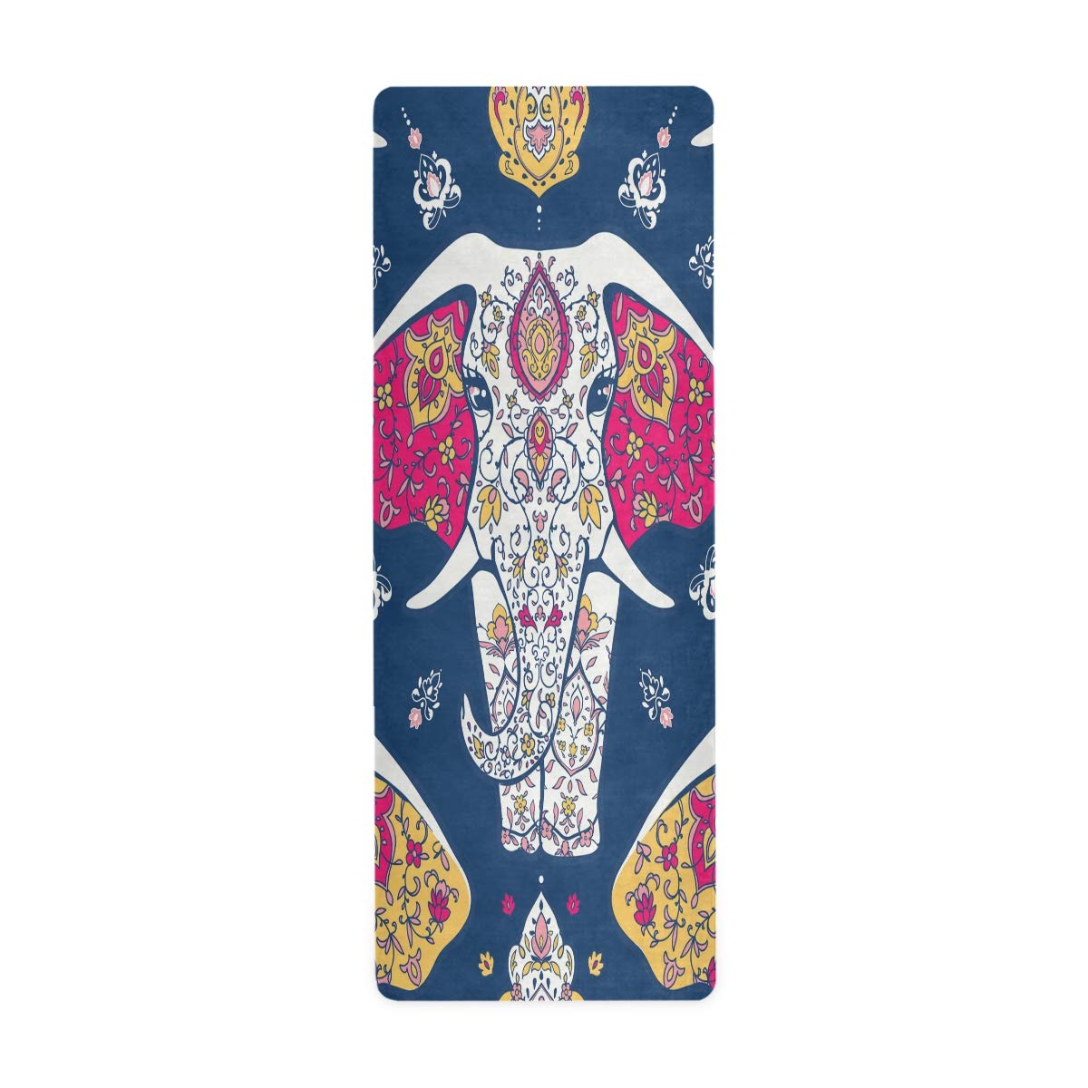 ALAZA Non-Slip Watercolor Octopus Yoga Mat with Inspirational Quote - Premium Fitness Mat for Yoga, Pilates & Floor Exercises - Perfect for Home Workouts, Studio Sessions & Mindful Meditation