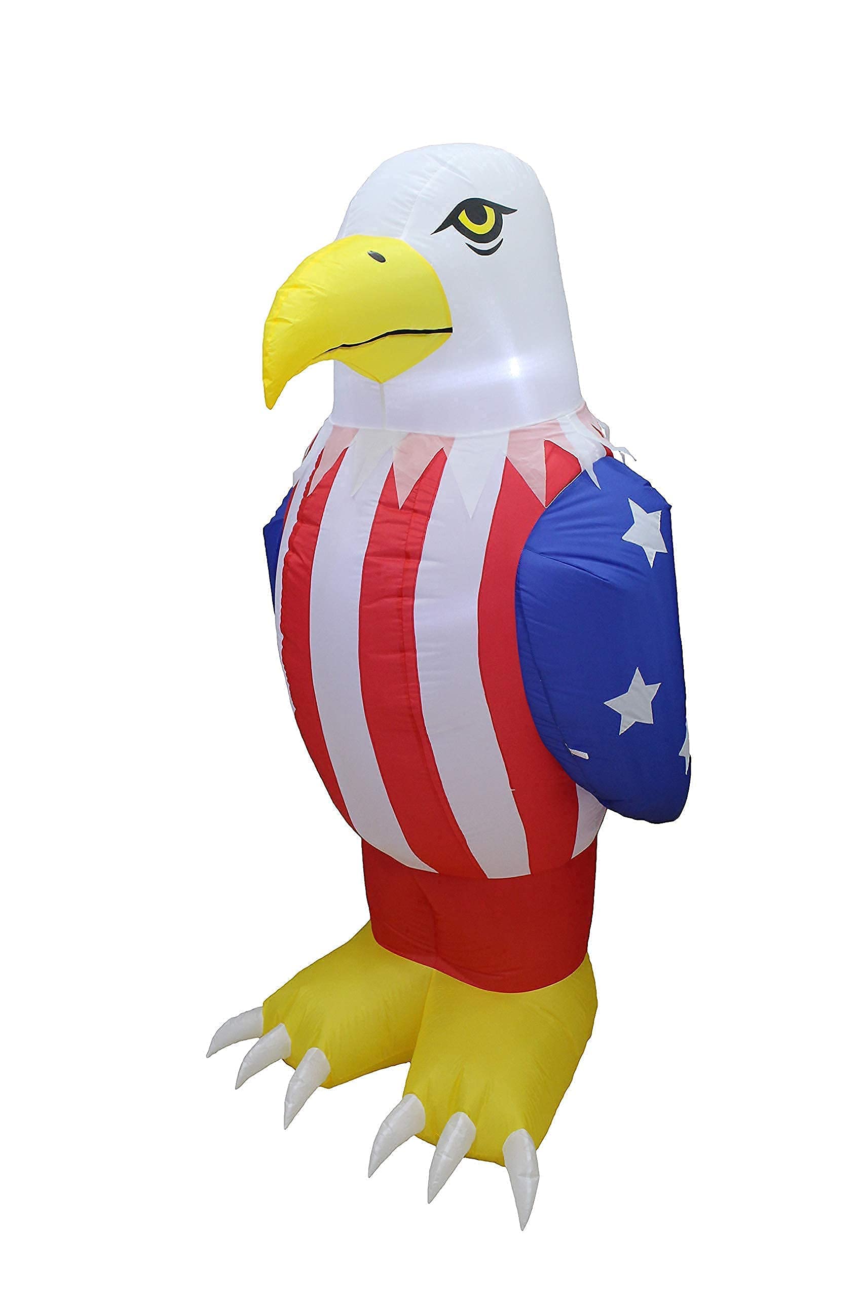 4ft Inflatable Happy Birthday Cupcake & 6ft Patriotic Inflatable Bald Eagle with Lights - 2-Piece Party Decorations Bundle for Birthday Celebrations and 4th of July Events - Perfect for Outdoor Decor, Backyard Parties, and National Holiday Festivities