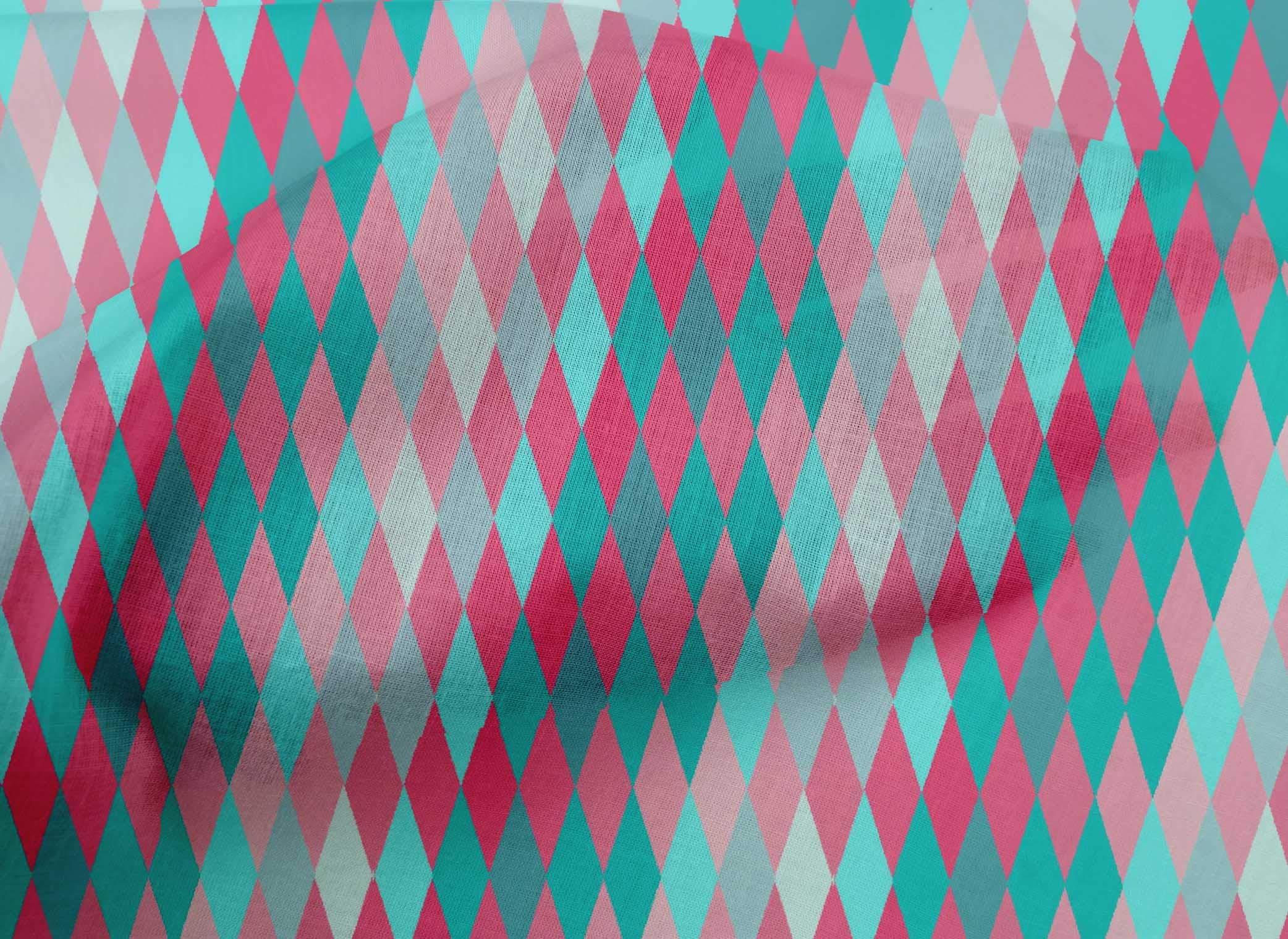 oneOone Cotton Poplin Fabric - Medium Pink Argyle Check Dress Material, 42 Inch Wide (Sold by The Yard) | Perfect for DIY Dresses, Skirts, and Home Decor Projects