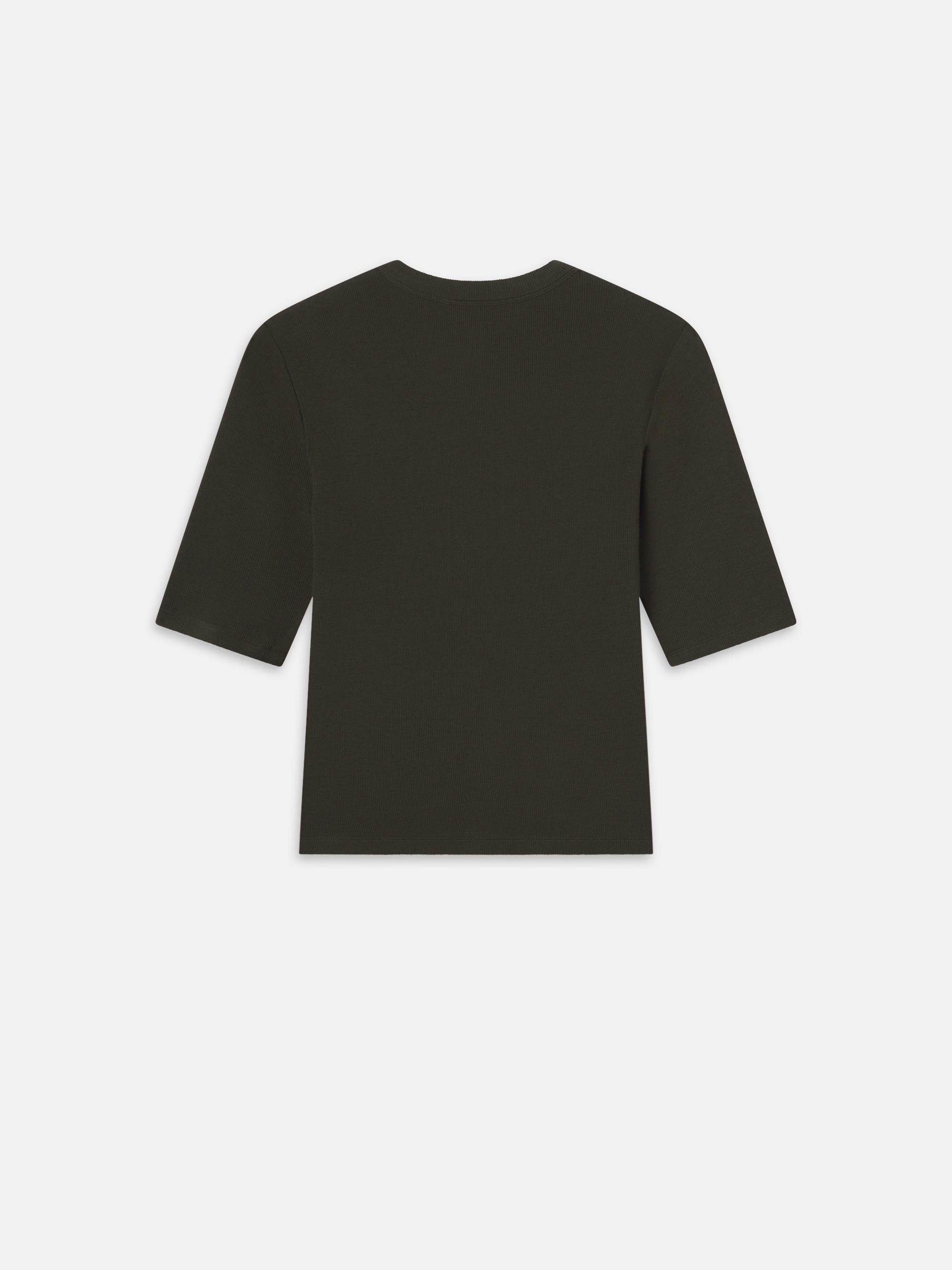 Premium Rib Crewneck T-Shirt for Men - Soft Cotton Blend in Rich Military Heather - Perfect for Casual Wear, Layering & Everyday Comfort