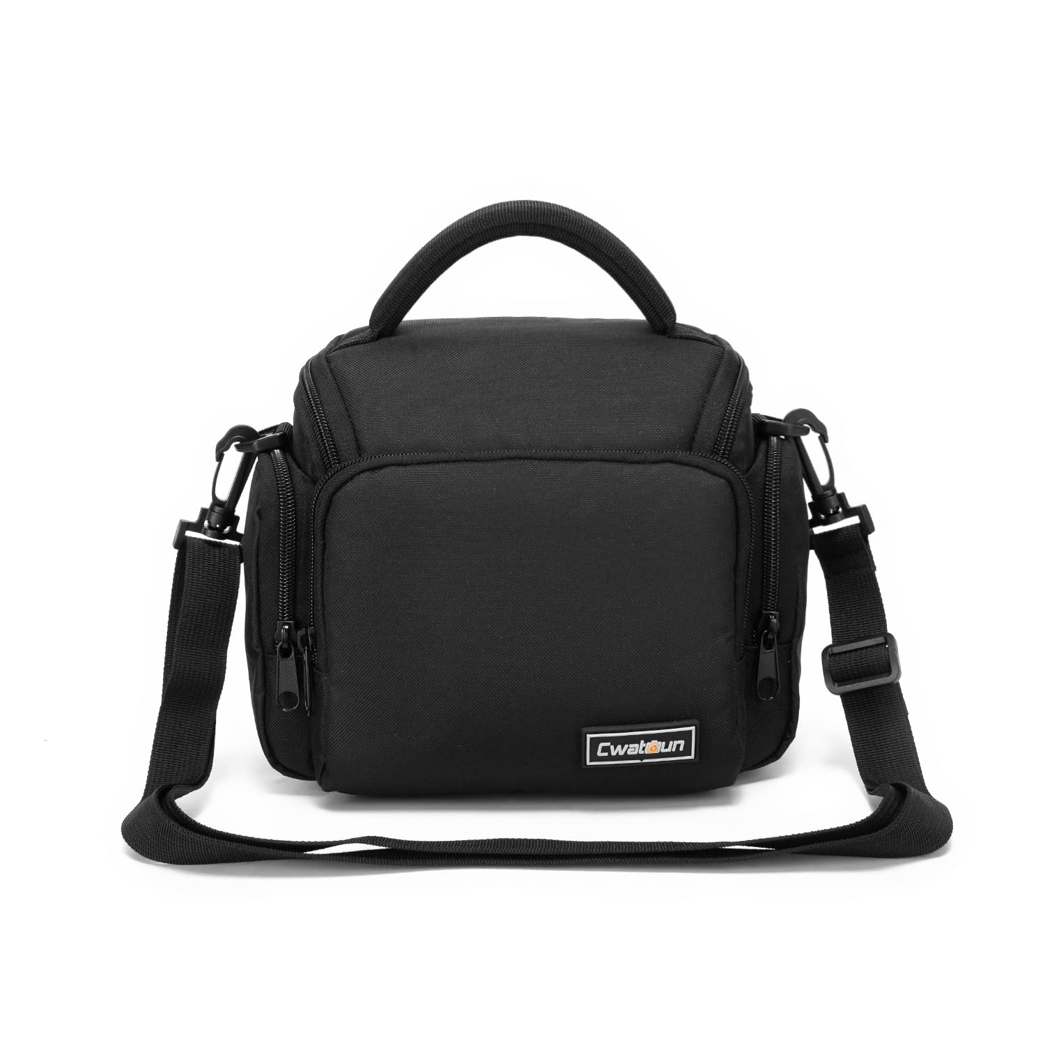 Cwatcun Waterproof Small Black Camera Bag - Compact Sling Crossbody Shoulder Bag for Canon Nikon Sony DSLR Mirrorless Cameras & Lenses - Perfect for Travel, Hiking & Photography Enthusiasts
