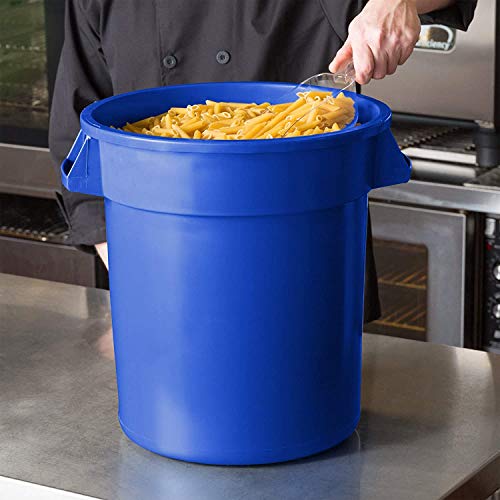 41 Qt (10 Gallon / 38L) Heavy-Duty Blue Round Commercial Trash Can - Ingredient Bin for Restaurant, Kitchen & Food Prep | Indoor & Outdoor Garbage Bin for Office, School, Hospital & Commercial Use