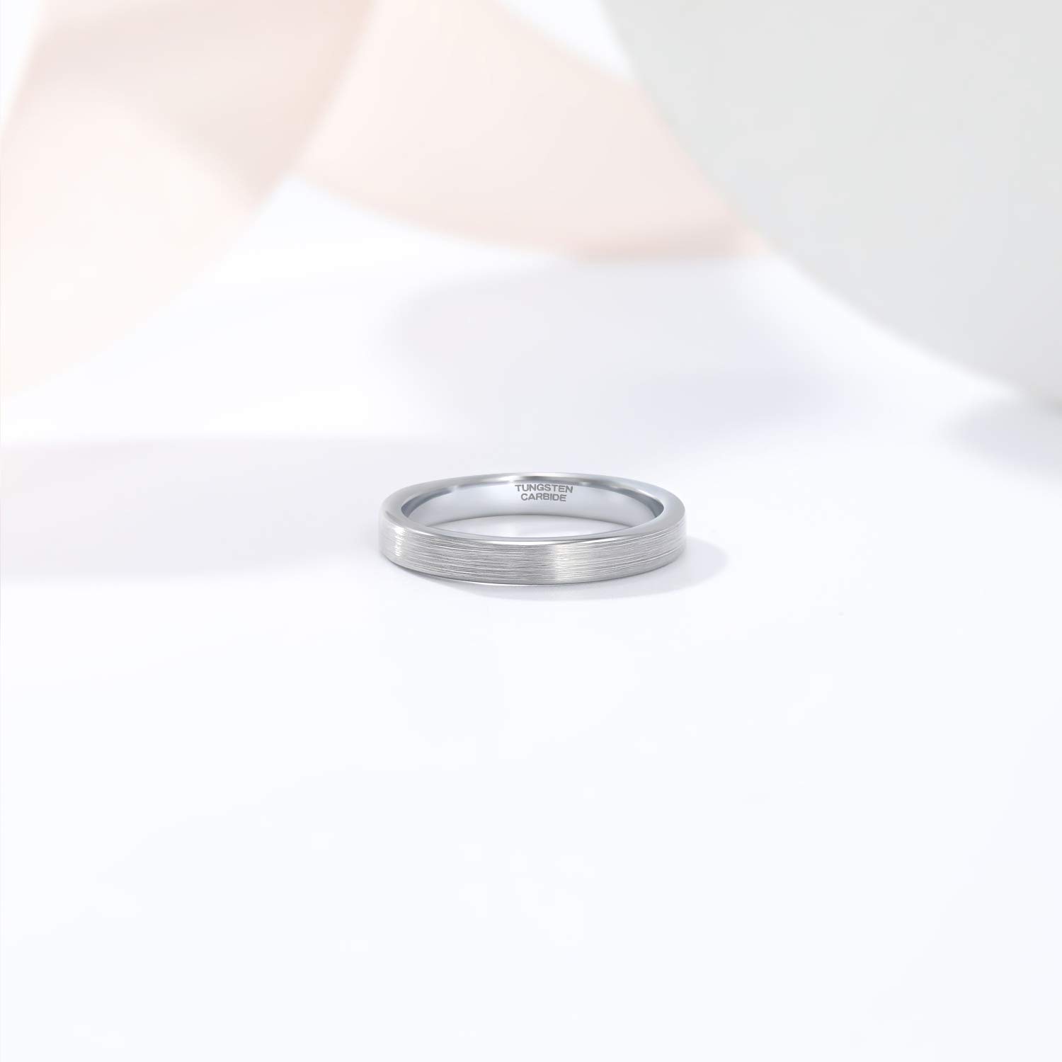 TRUMIUM 3mm & 5mm Tungsten Wedding Bands for Women & Men - Rose Gold & Silver Brushed Comfort Fit Rings (Size 4-12) - Perfect for Engagement, Anniversary & Everyday Wear