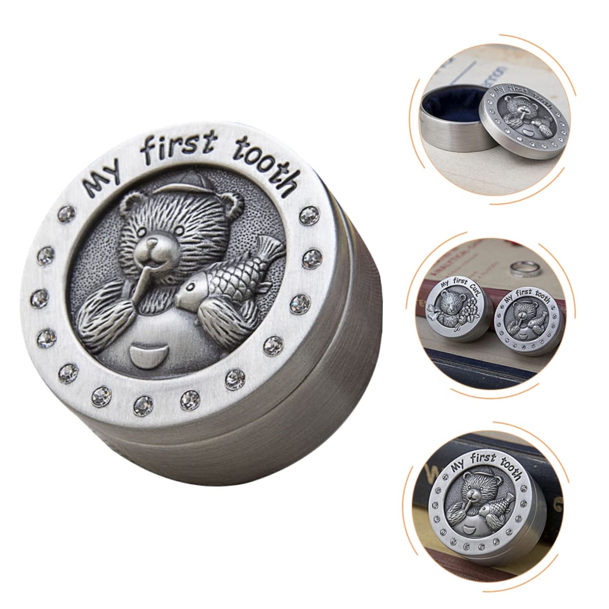 FAVOMOTO Baby Tooth Keepsake Box - First Tooth Memory Box for Newborns & Infants | Metal Baby Teeth Storage Case | Perfect Christening Gift & Milestone Keepsake for Parents