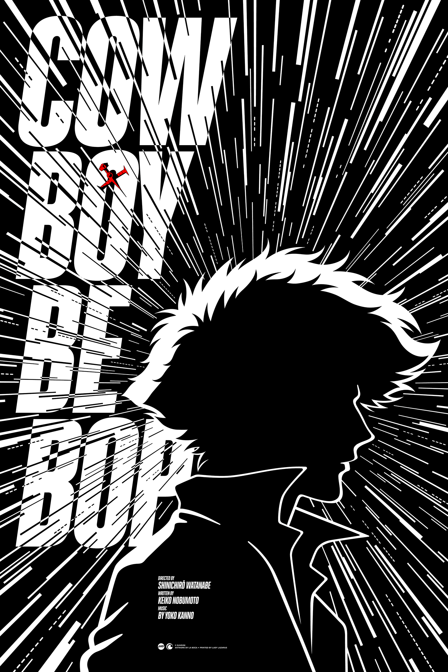 Vintage Cowboy Bebop Anime Poster - Starburst Art Style Wall Decor for Bedroom, Living Room & Office | Anime Wall Art for Fans