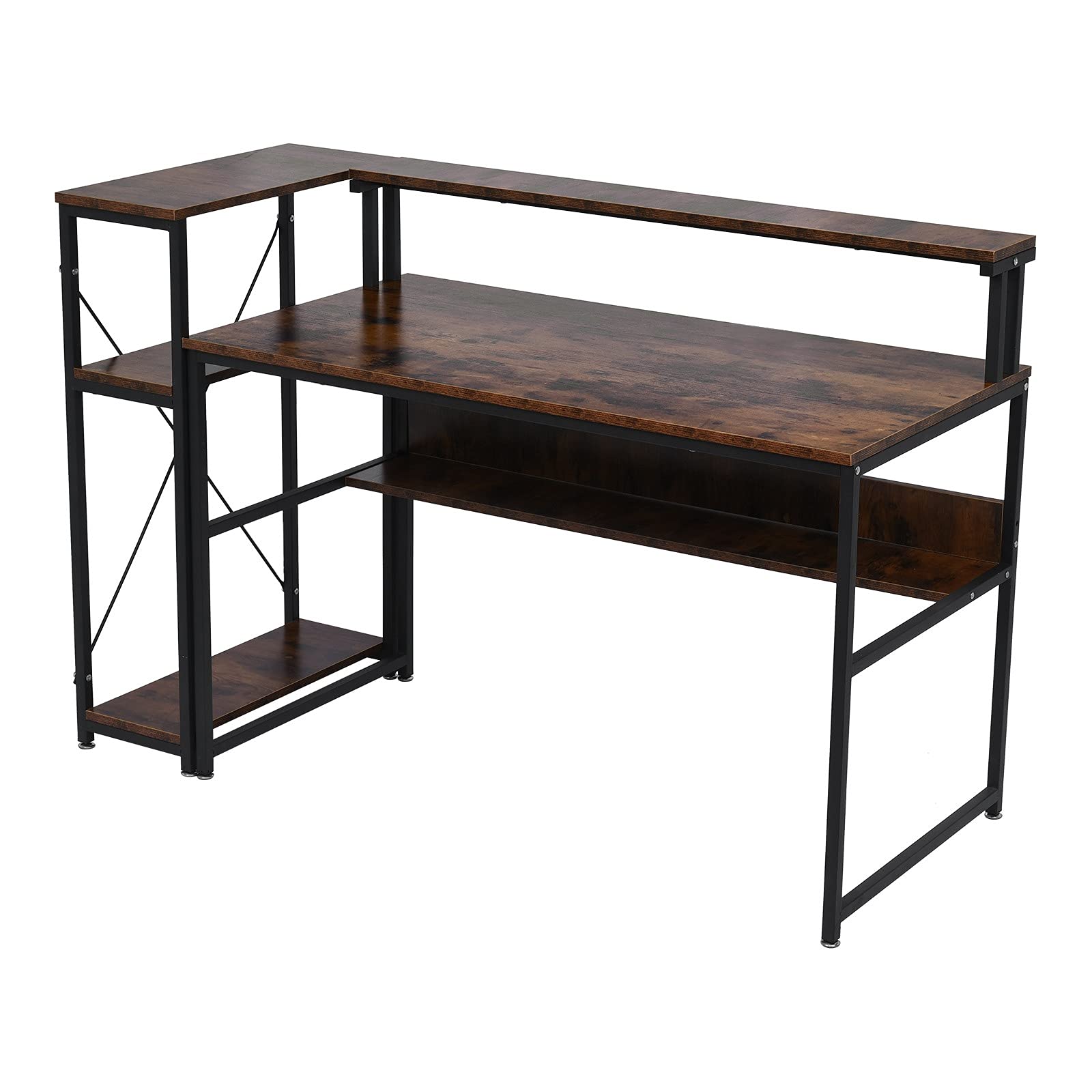 Modern Home Office Computer Desk with Storage Frame - Study Writing Workstation for Small Spaces & Remote Work