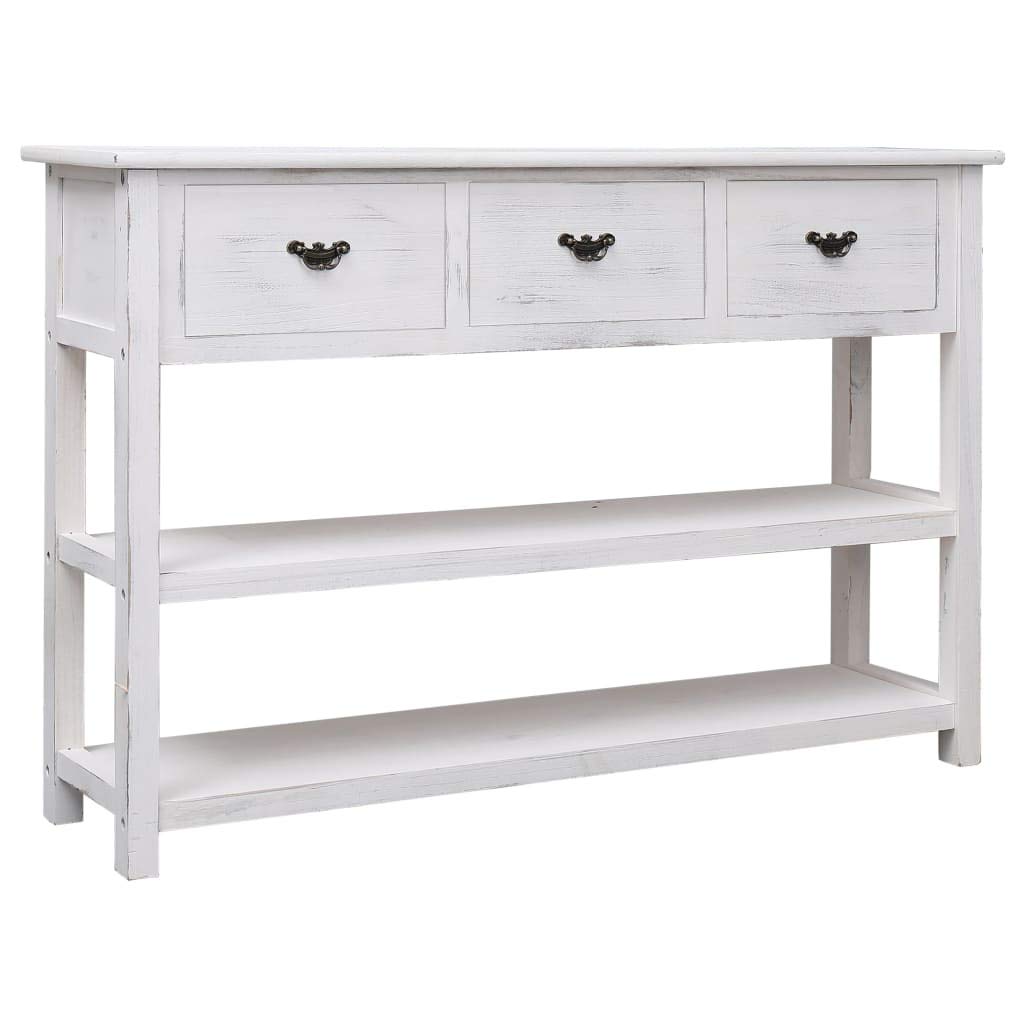 Antique White Wooden Buffet Sideboard Console Table - 45.3