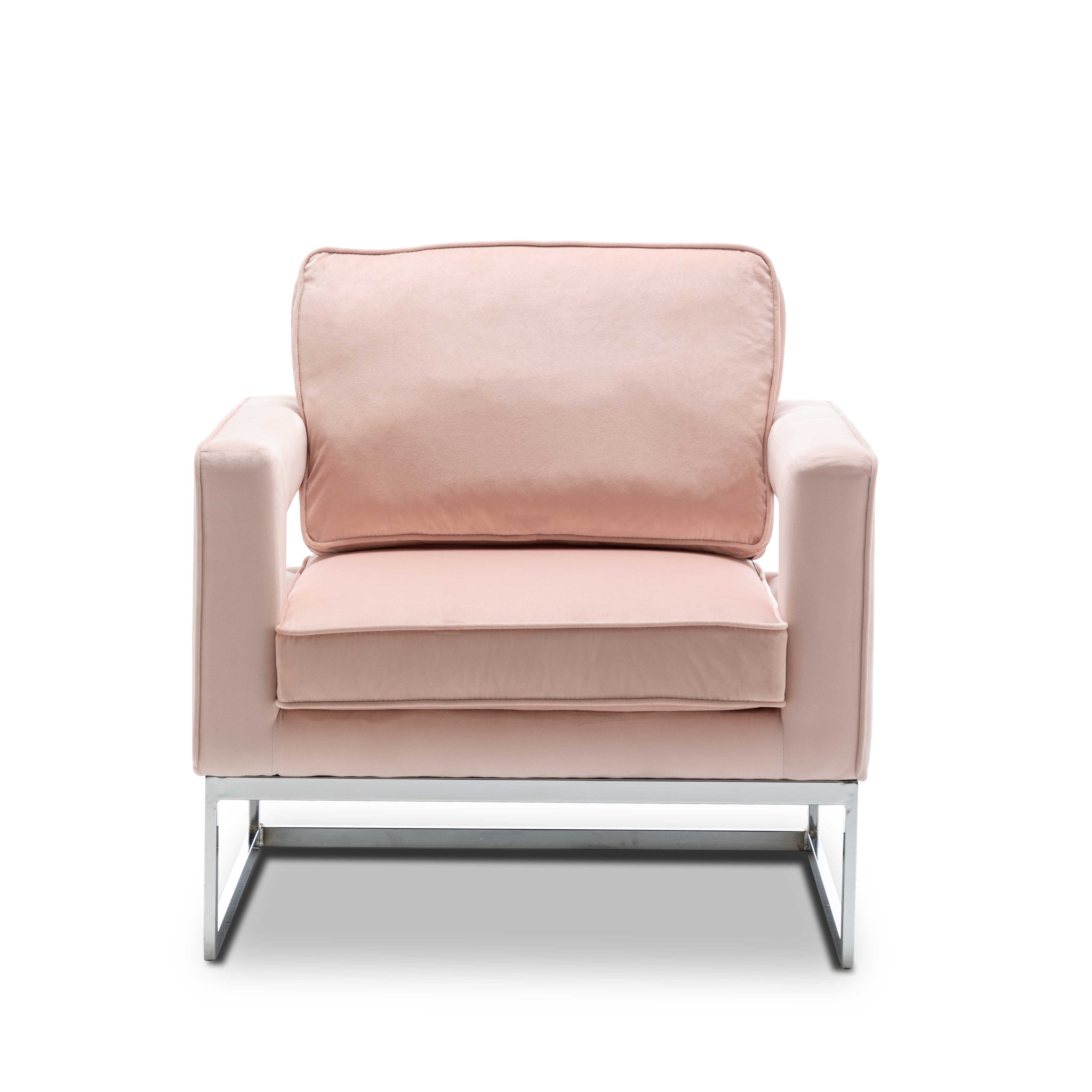 Angelo Accent Chair in Blush Pink - Stylish Living Room Seating for Home Decor & Comfort