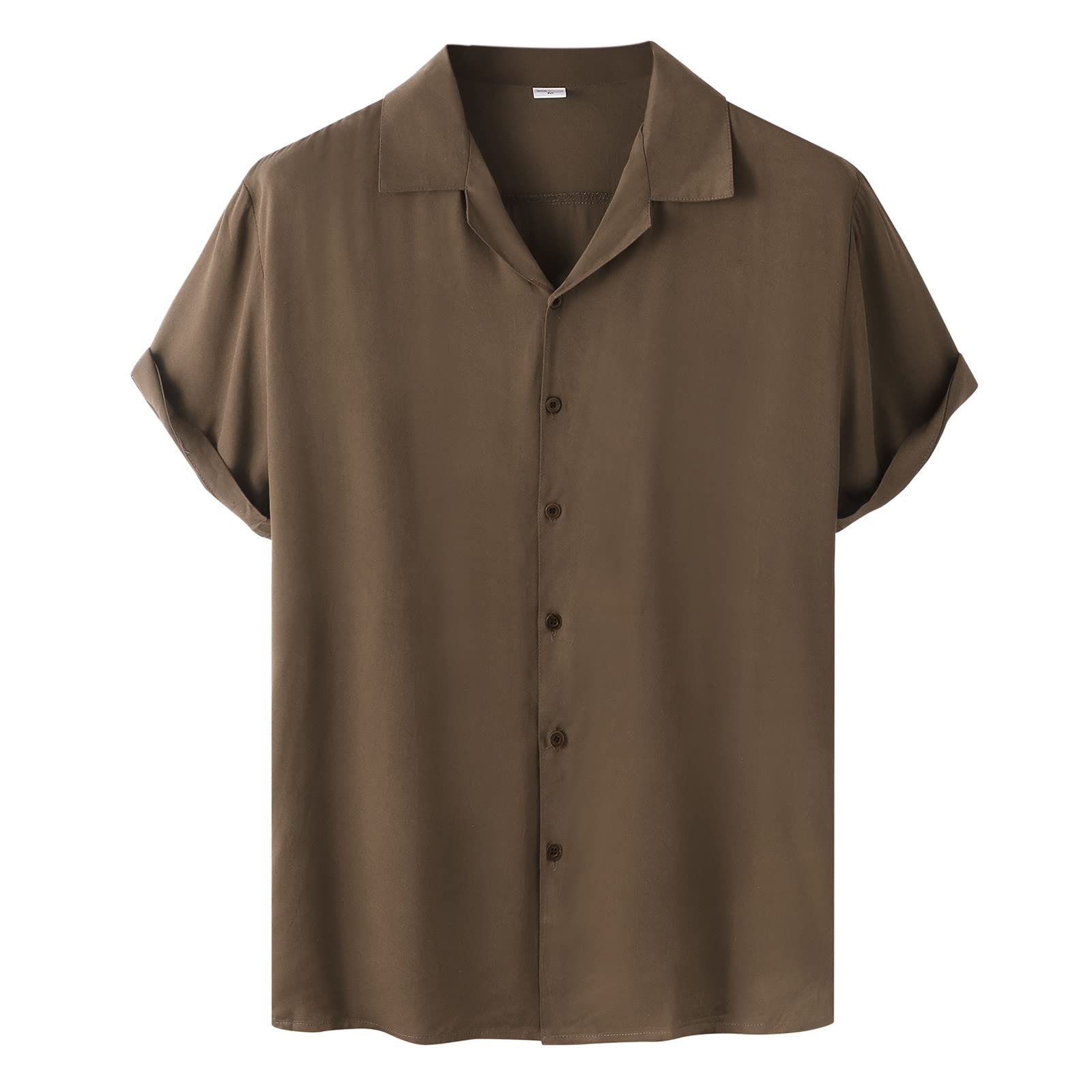 Men's Slim Fit Long Sleeve Dress Shirt - Solid Color Formal Business Casual Shirt with Button Down Collar for Office, Wedding & Special Occasions