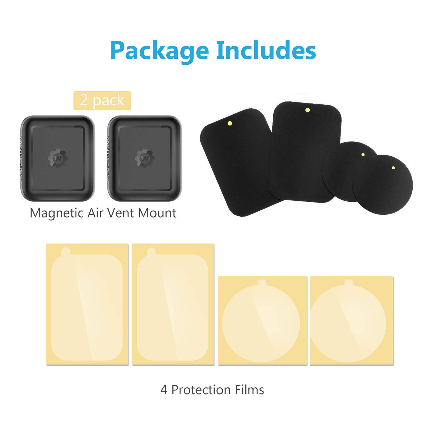 2 Pack Universal Air Vent Magnetic Phone Holder for Car - Strong Magnetic Mount for Cell Phones & Mini Tablets with Fast Snap Technology | Secure Hands-Free Driving | Perfect for Commuting, Road Trips & GPS Navigation