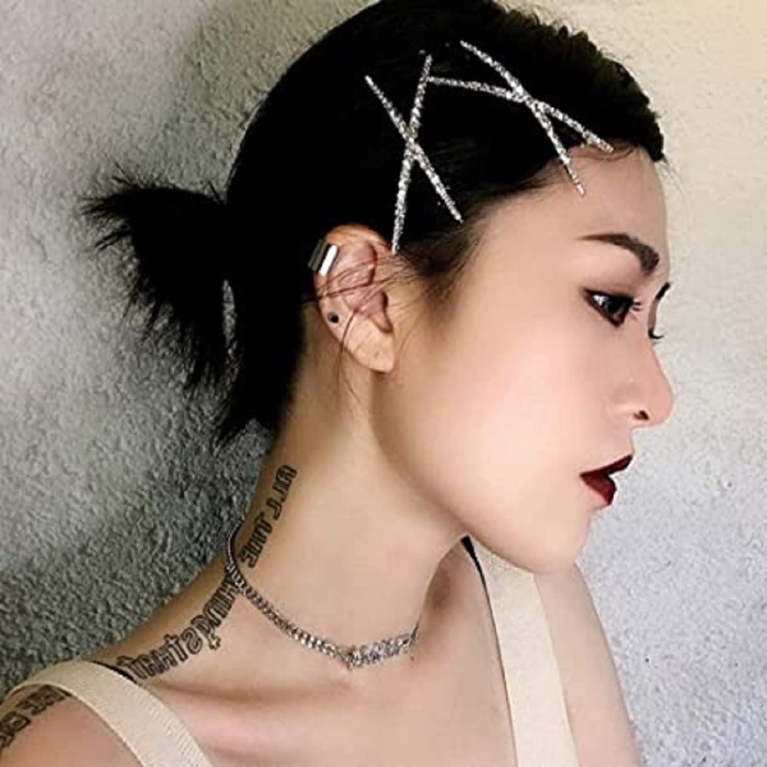 LIVECOOL X-Shaped Crystal Hair Pins - Shiny Rhinestone Bobby Pins & Barrettes for Women & Girls - Elegant Hair Styling Accessories for Parties, Weddings & Daily Wear