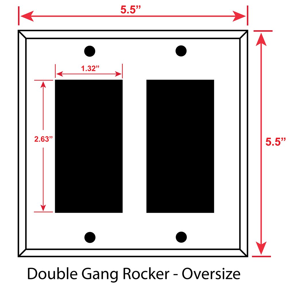 Oversized Double Gang Rocker Switch Plate - Decorative Metal Wall Plate with Leopard Print - Made in USA - Perfect for Home Decor, Living Room, Bedroom & Office