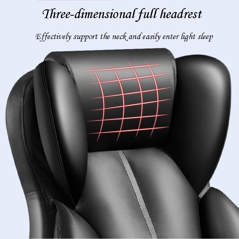 Premium Ergonomic Executive Office Chair - 360° Swivel, Adjustable High-Back Leather Computer Desk Chair with Smooth-Rolling Casters & Lumbar Support (Fixed-Point Massage) - Ideal for Home Office, Gaming & Professional Workspaces
