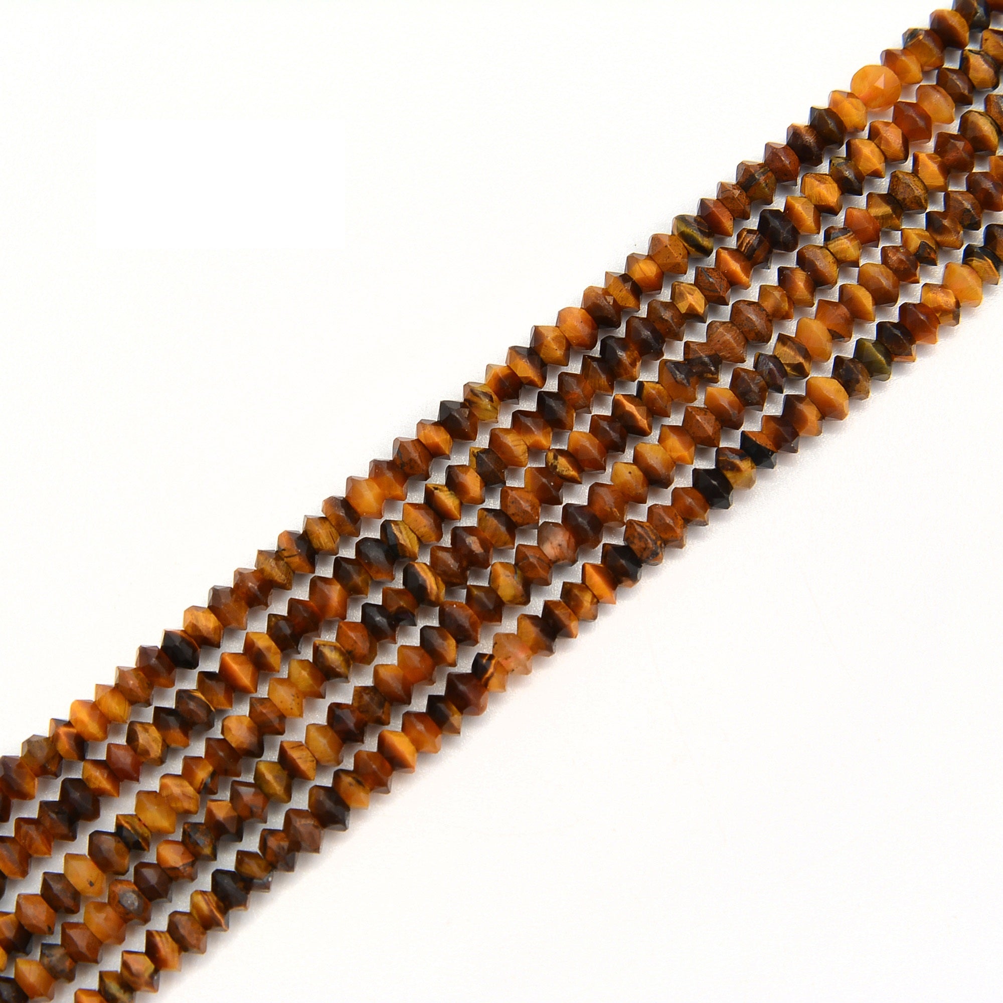 Natural Yellow Tiger's Eye Faceted Rondelle Beads - 2x3mm Gemstone Beads for Jewelry Making (15.5 Inch Strand) - Perfect for Bracelets, Necklaces, and DIY Craft Projects