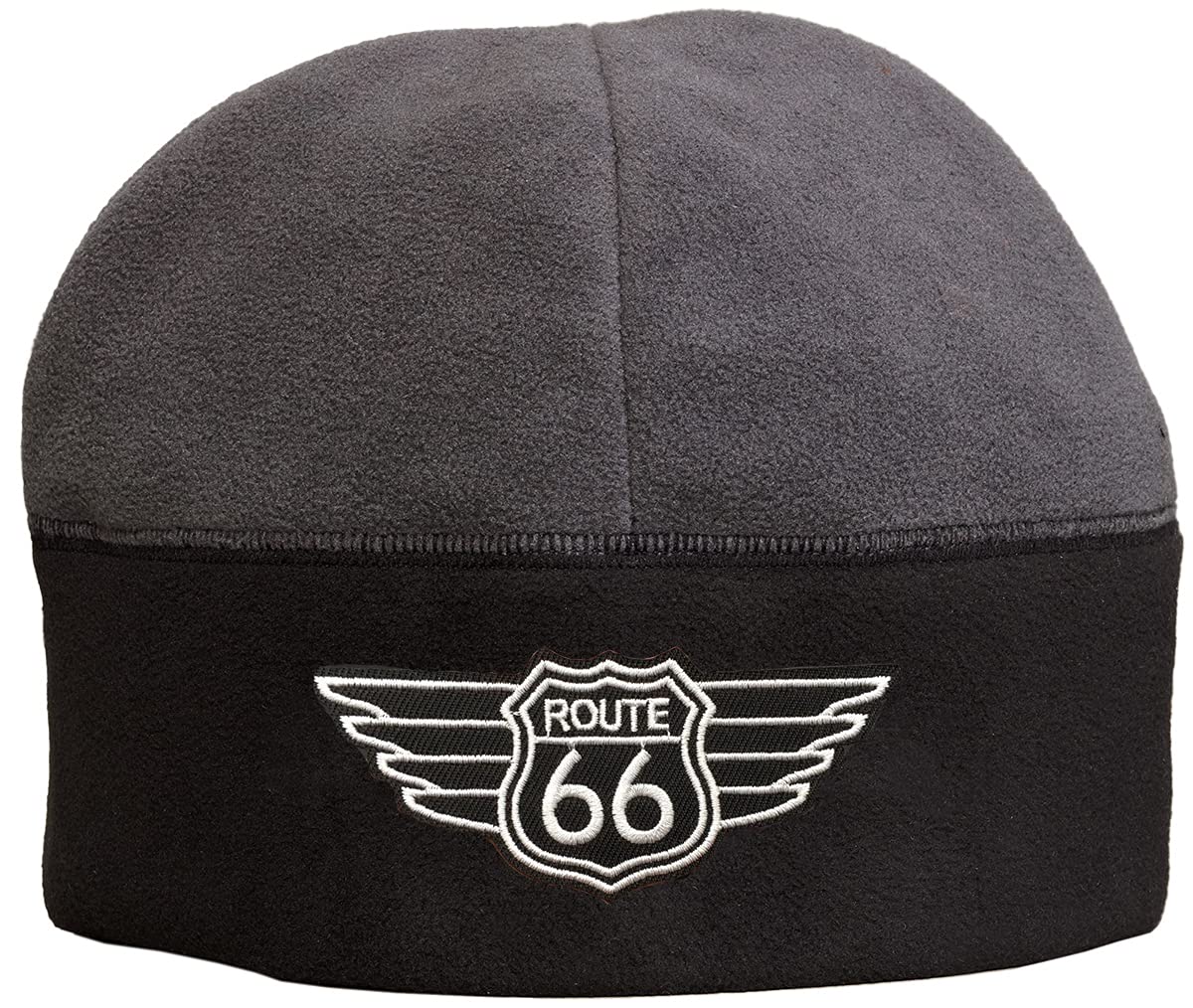 Vintage Route 66 Fleece Beanie Hat for Adults - Warm Winter Skull Cap for Men & Women - Perfect for Road Trips, Outdoor Adventures & Cold Weather