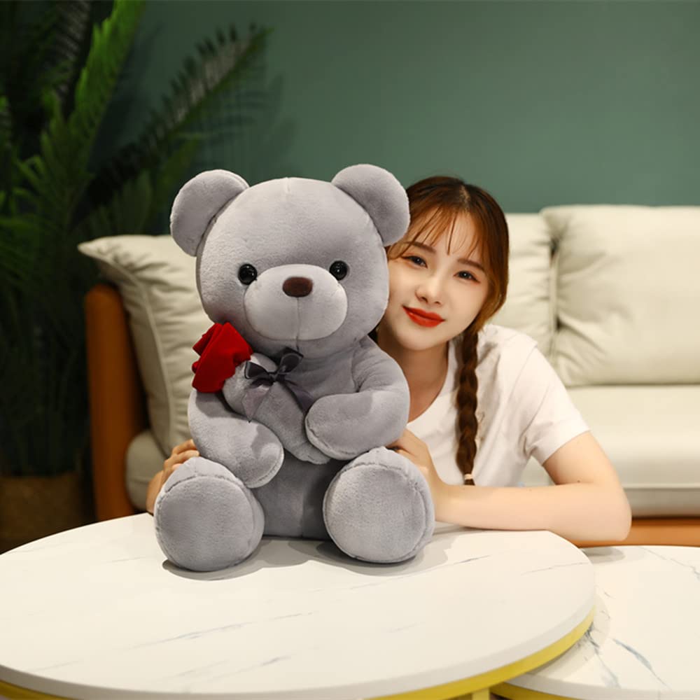 SHAFISH Gray Plush Rose Bear Stuffed Animal - 17.7