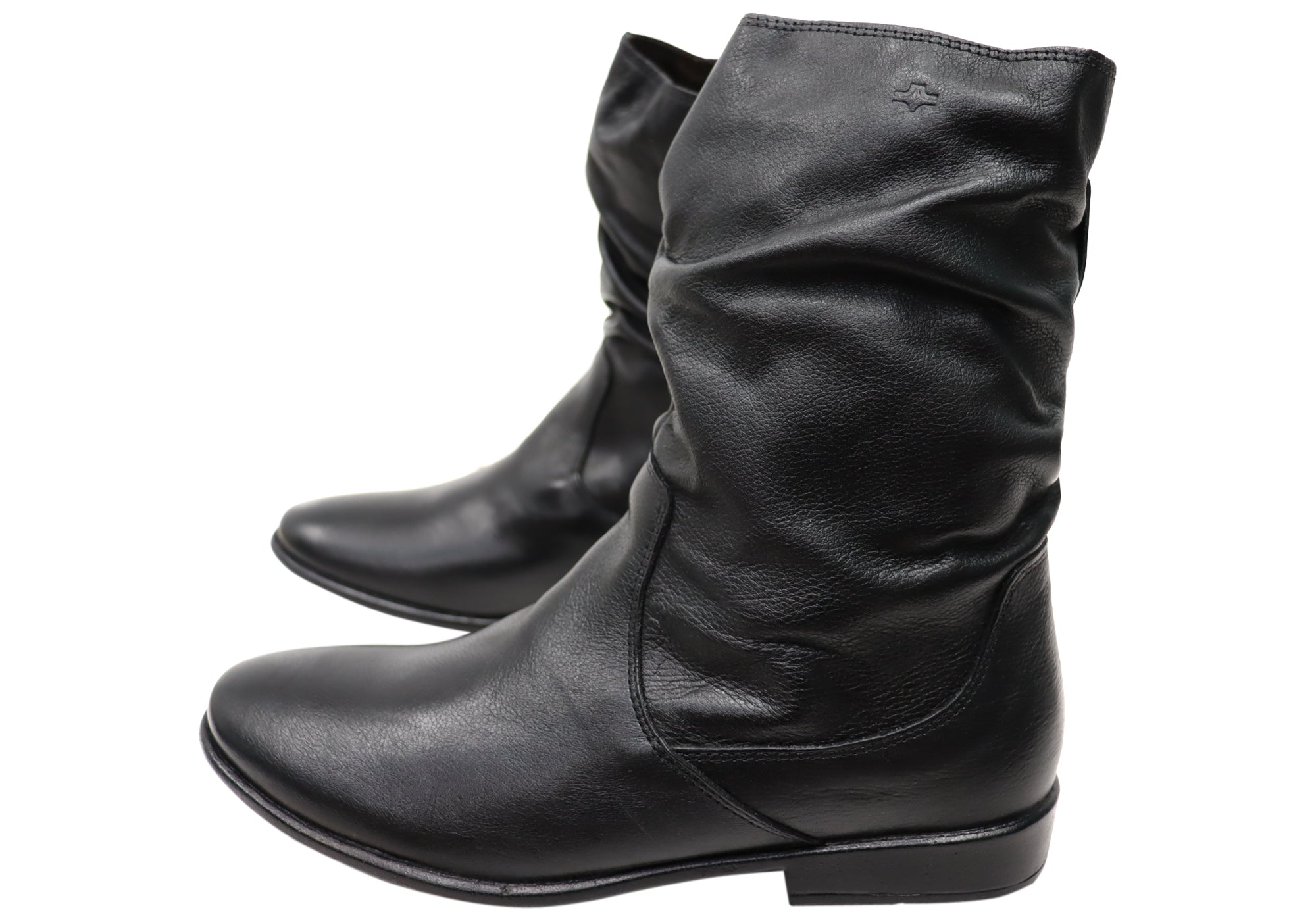 Perlatto Lucia Women's Brazilian Comfortable Leather Mid Calf Boots - Stylish Ankle Boots for Fall & Winter Fashion, Office Wear & Casual Outfits