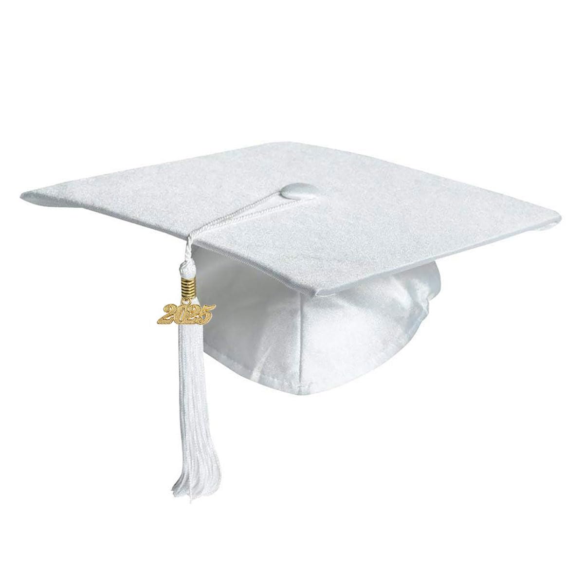 Preschool & Kindergarten Graduation Cap with Shiny Tassel & Year Charm Set - 2024 Graduation Ceremony Accessories for Kids