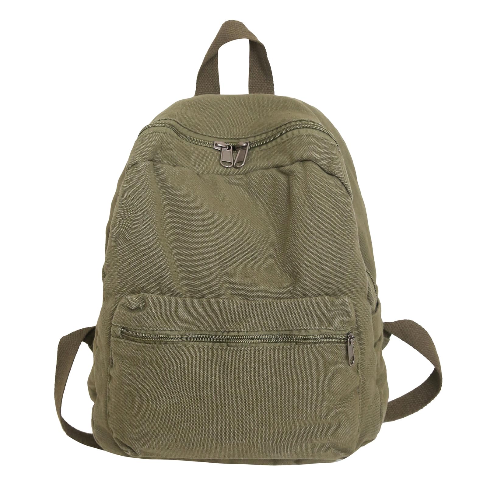 GAXOS Mini Backpack Purse for Women - Cute Canvas Small Backpack for Girls, Vintage Aesthetic Travel Backpack (Green) - Perfect for School, Travel, Shopping & Daily Use