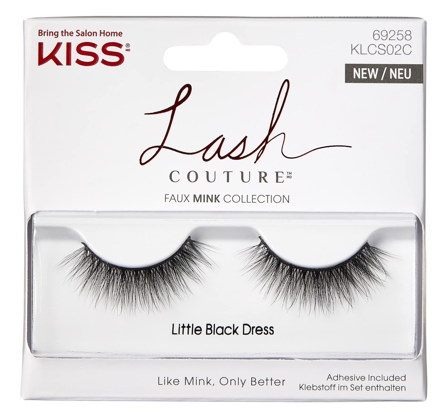 Kiss Lash Couture Faux Mink Lashes - Little Black Dress Style (3 Pack) | Natural Looking False Eyelashes for Everyday Wear & Special Occasions