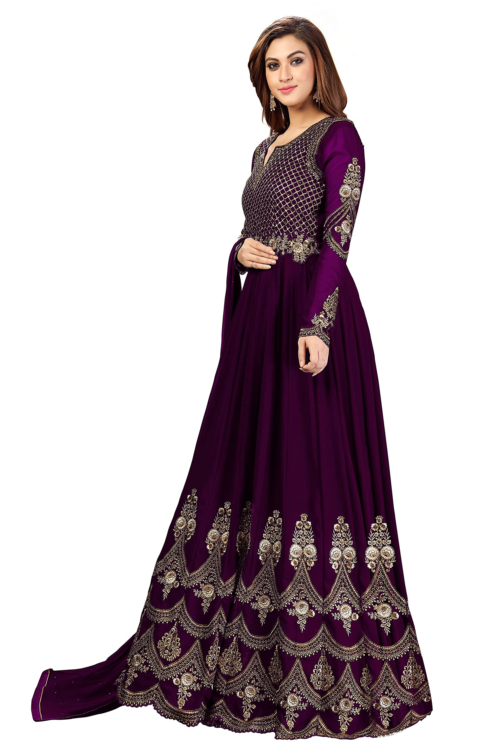Nivah Fashion Women's Georgette Embroidery Anarkali Suit Set - Stitched Indian Ethnic Wear for Weddings, Parties & Festive Occasions