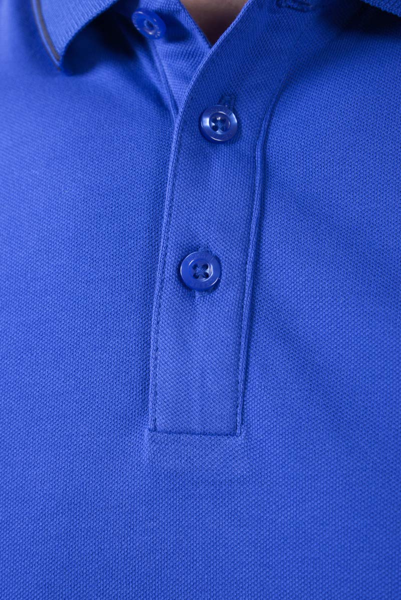 ARMANI JEANS Men's Classic Blue Polo Shirt - Casual Short Sleeve Cotton Shirt for Work, Golf & Everyday Wear