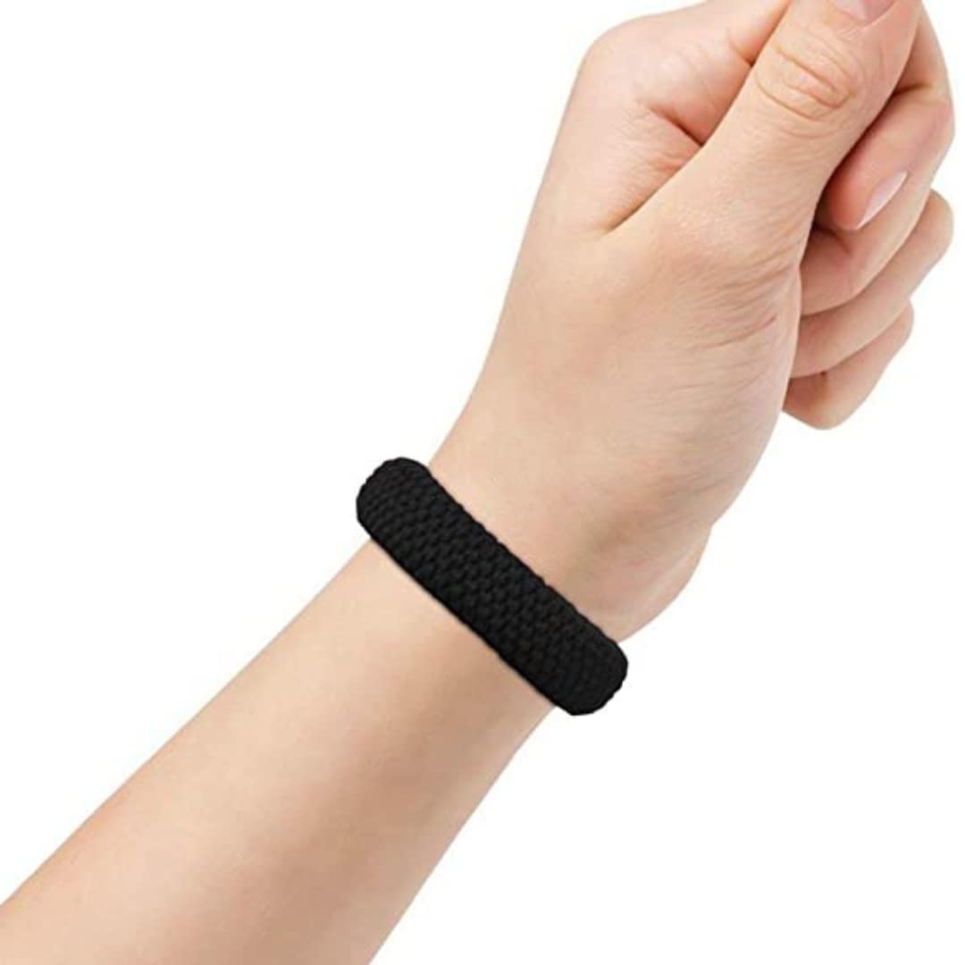 Hire® No Damage Thick Hair Ties - 12 Pack Black | Soft Scrunchies & Ponytail Holders for Thick Hair | Gentle Hair Rubber Bands for Women & Girls | Perfect for Workouts, Office & Everyday Use