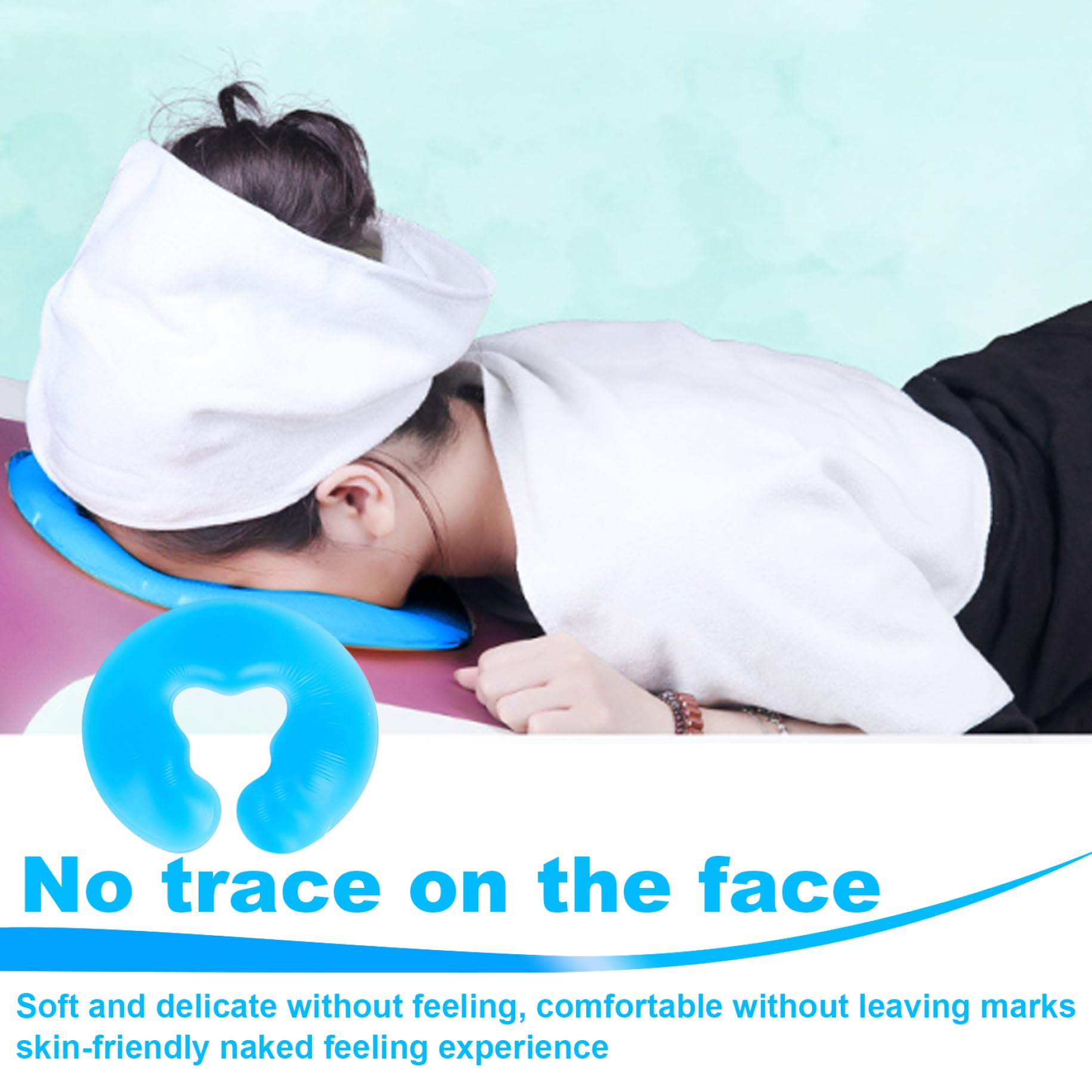 **U-Shaped Massage Pillow with Soft Silicone & Non-Slip Base - Comfortable Face Down Pillow for Massage Chairs & SPA Beds - Perfect for Relaxation, Facials, and Pain Relief**