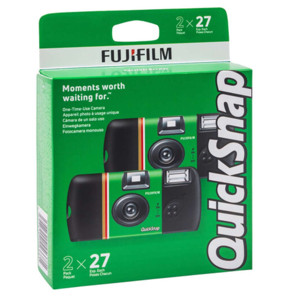 FUJIFILM QUICKSNAP Flash 400 Disposable Camera 27 Exposures (2 Pack) - Perfect for Parties, Travel & Special Events