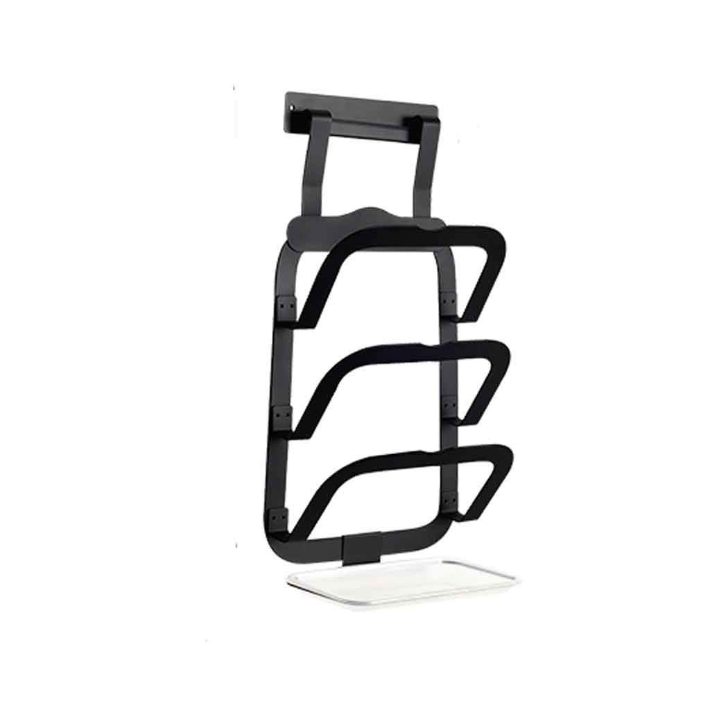 GANFANREN Punch-Free Wall Mount Pot Rack - Stainless Steel Kitchen Organizer for Cutting Boards & Utensils - Space-Saving Storage Solution for Small Kitchens & RVs
