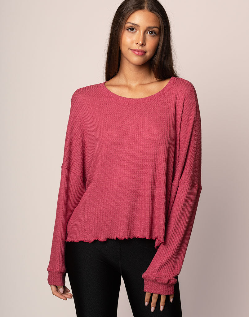 Oversized Waffle Knit Sweater Women's Casual Loose Fit Long Sleeve Pullover - Perfect for Fall Winter Layering, Coffee Dates & Cozy Weekends