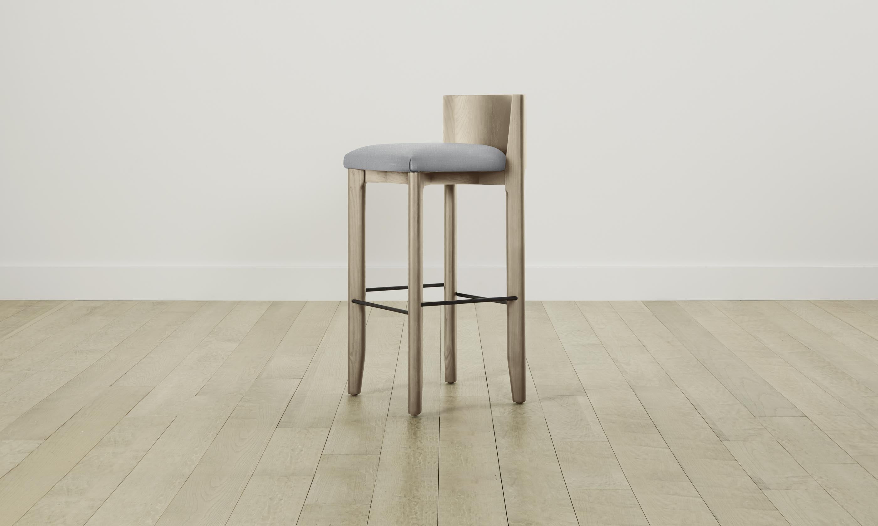 Premium Delancey Bar & Counter Stool with Performance Linen Weave - Cloud Color - Modern Kitchen & Home Bar Seating for Dining & Entertaining