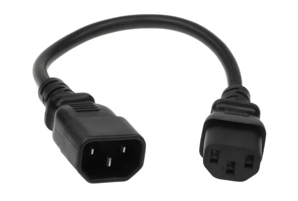 2.5ft 18 AWG IEC 60320 C14 to C13 Computer Power Extension Cord - Heavy Duty PC Monitor Scanner Printer Power Cable - Perfect for Home Office, Gaming Setup & Workstation Power Supply