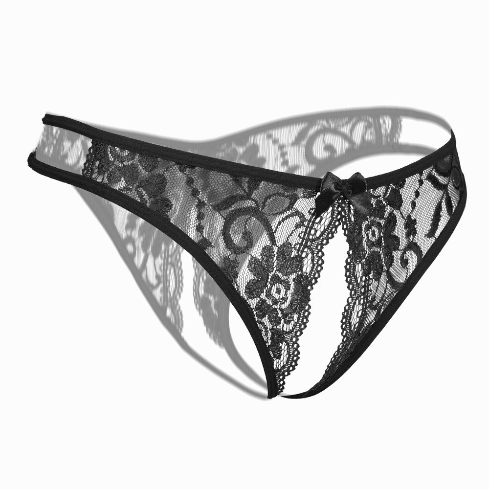 Sexy Women's Thong Panties - Floral Lace G-String Underwear with Hollow Out Bowknot Design | Perfect for Lingerie, Date Night & Sensual Occasions