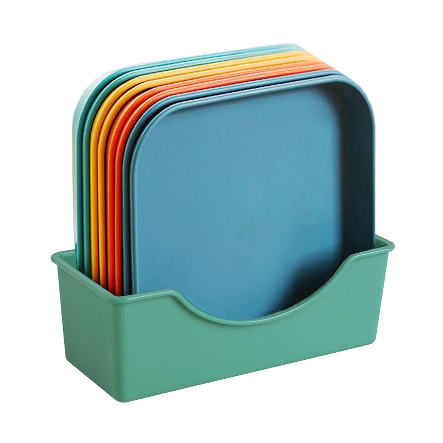Reusable Plastic Appetizer Plates Set - 8Pack Square for Salad, Dessert, Snack & Fruit | Lightweight Tableware for Parties, Picnics